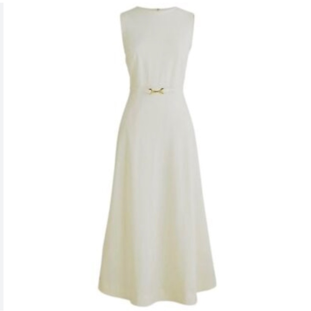 J.Crew Tollegno 1900 A-line Midi Dress in Italian Stretch Wool